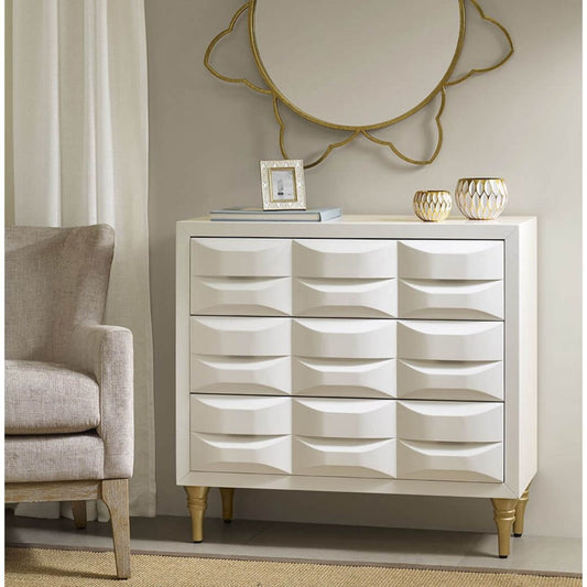 Modern White Rubrix 3-drawer Chest