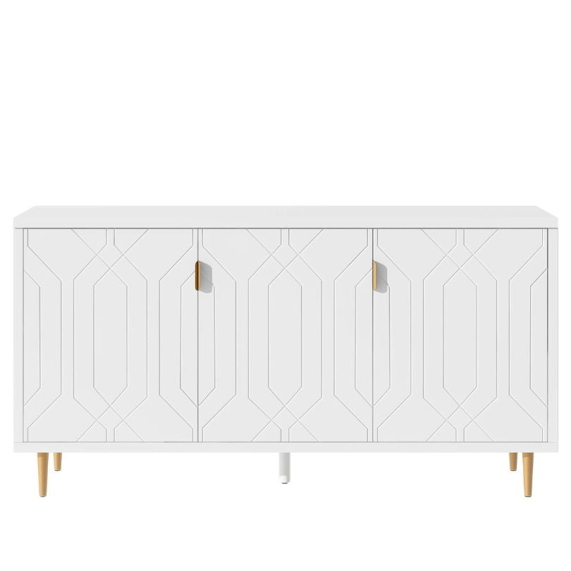 Modern White U-Can Console Table with Shelves