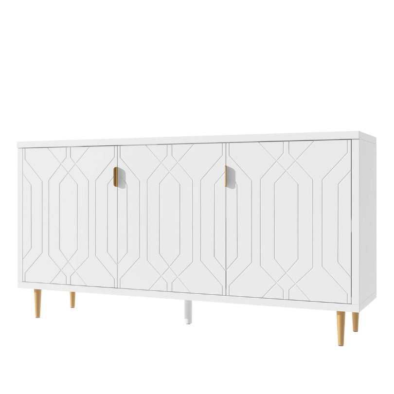 Modern White U-Can Console Table with Shelves