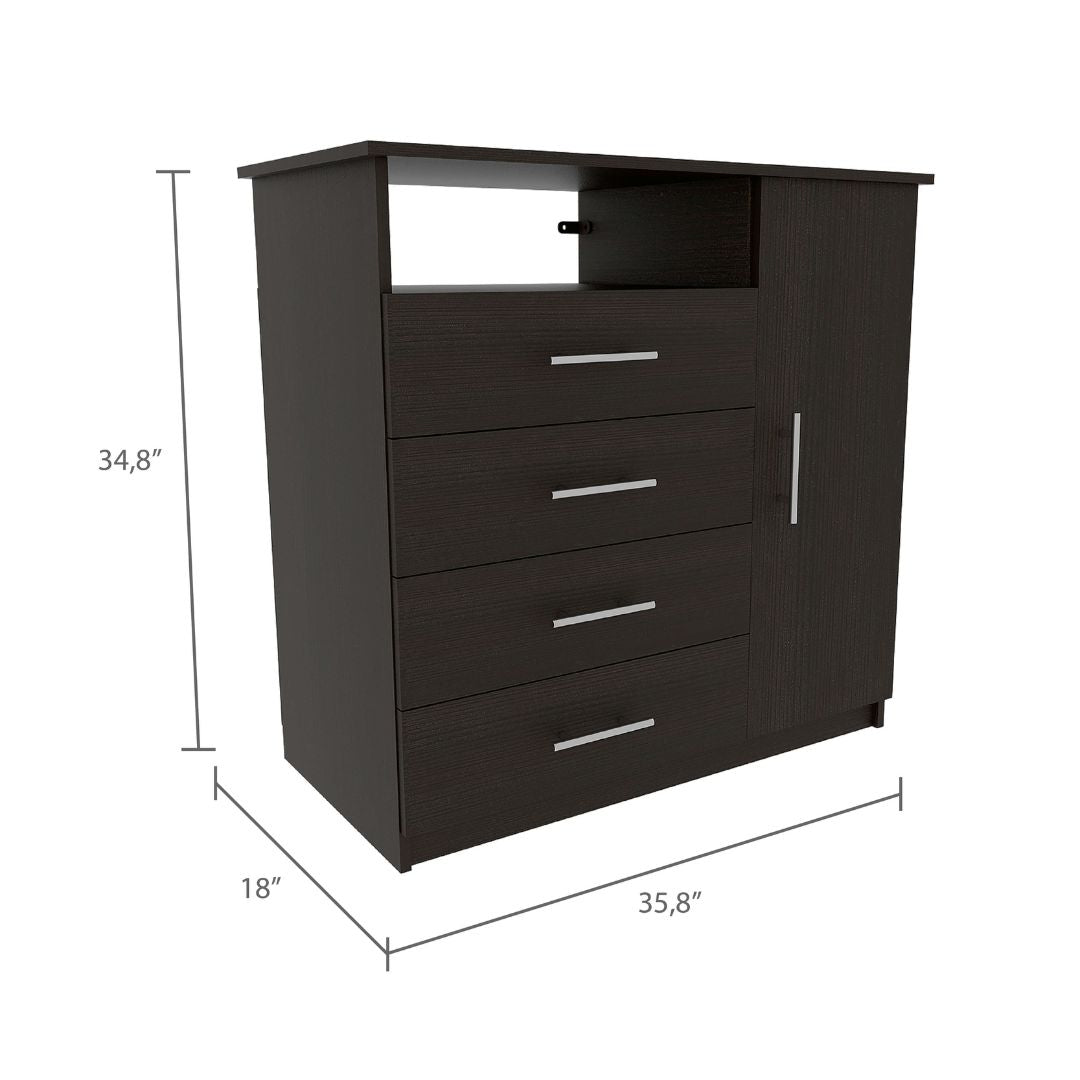 chest drawer with open shelf