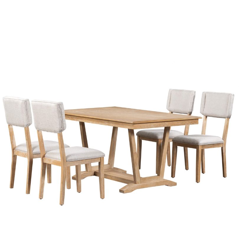 Trestle Table Base dining table with 4 chairs