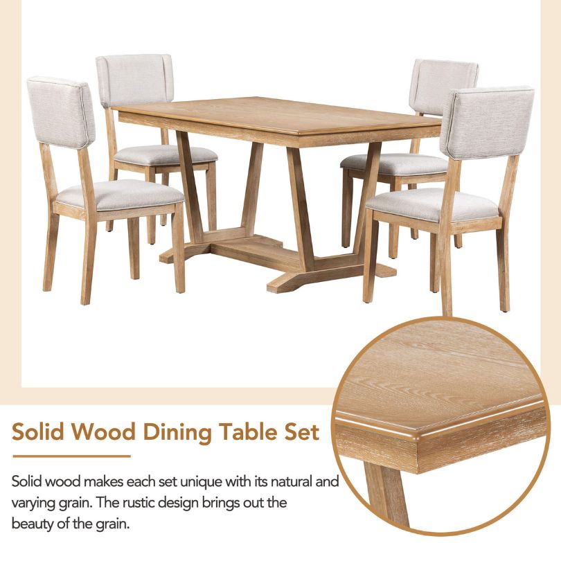 Solid wood dining set