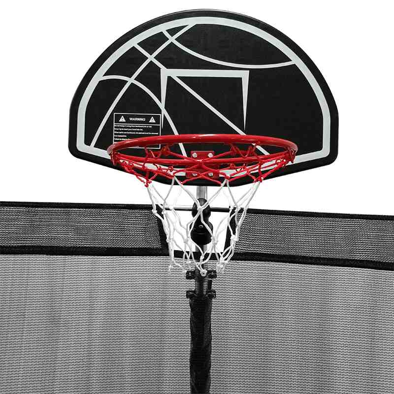 168" trampoline with basketball hoop