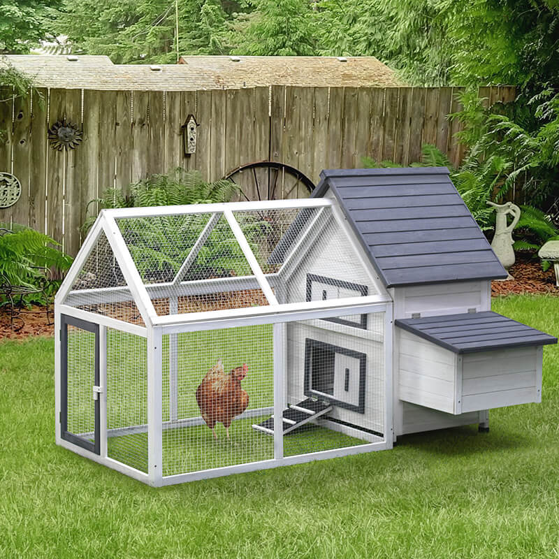 65" Waterproof Outdoor Chicken Coop with Detachable Run and Nesting Box