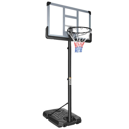 Portable Iron Basketball Hoop with 44" Backboard and Wheels