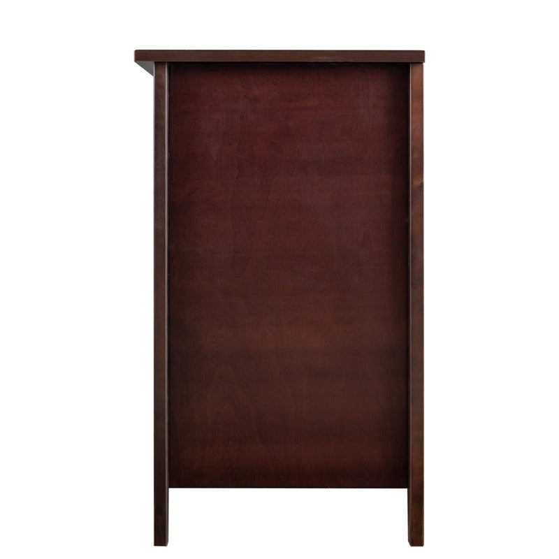 Retro Brown Solid Wood 6-Drawer Sideboard Storage Cabinet