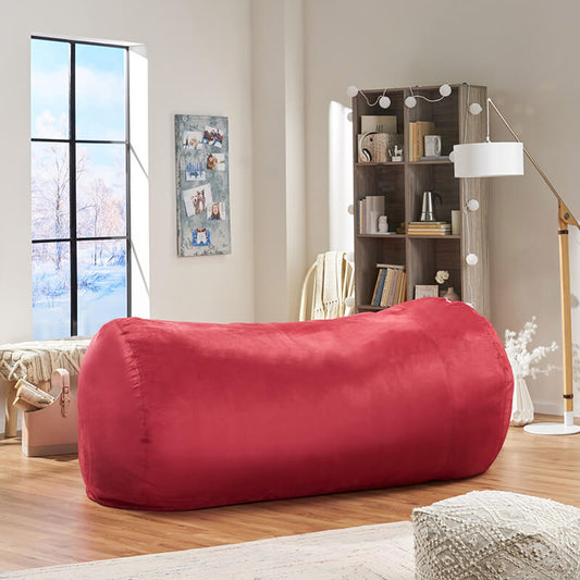 Rosella Modern Microfiber 8-Foot Red Bean Bag