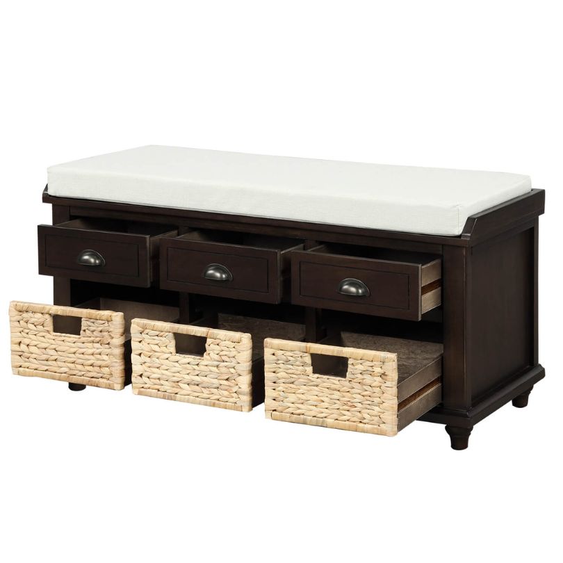 Open Rattan Baskets and open 3 Drawers