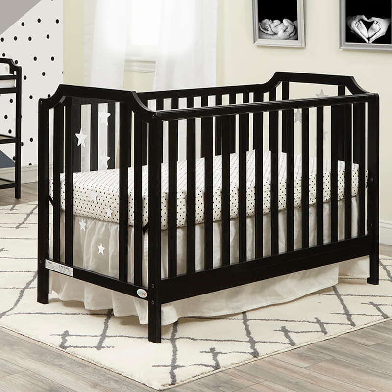 Suite Bebe 3-in-1 Convertible Island Toddler Crib Black