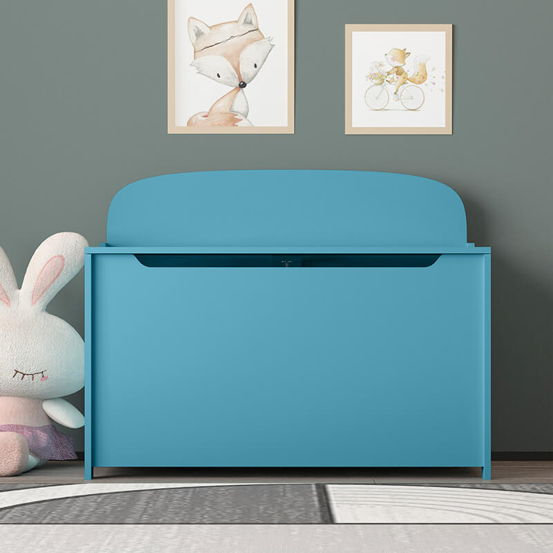 Teal Wooden Kids Toy Box 