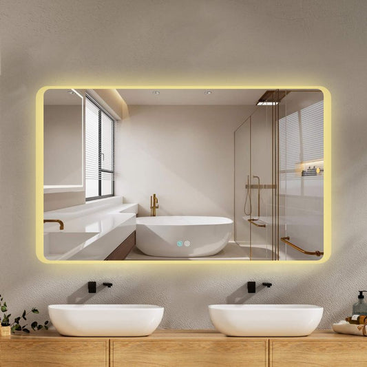 Vertical Touch Control LED Wall-mounted Vanity Mirror 60"x36"