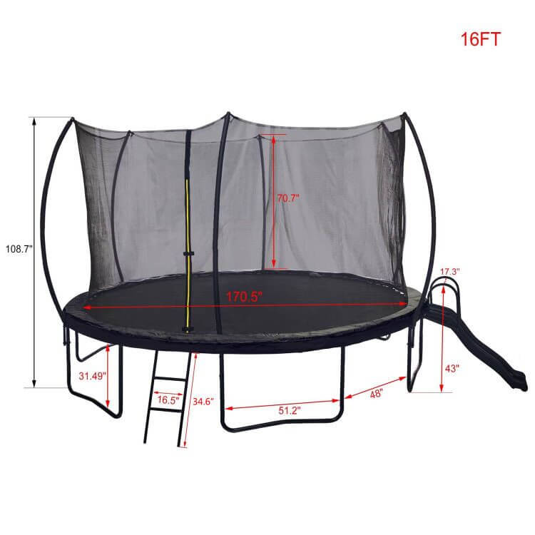 Black Outdoor Enclosure Net Pumpkin Trampoline