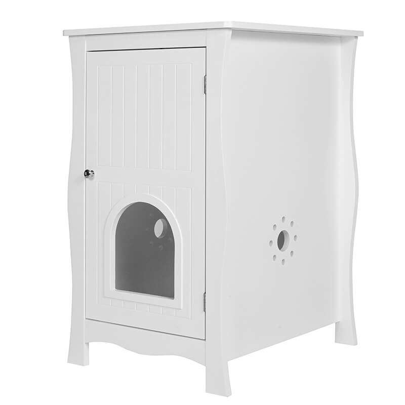 White Large Pet Crate Nightstand Hidden Cat Home 20.67" x 23.62"