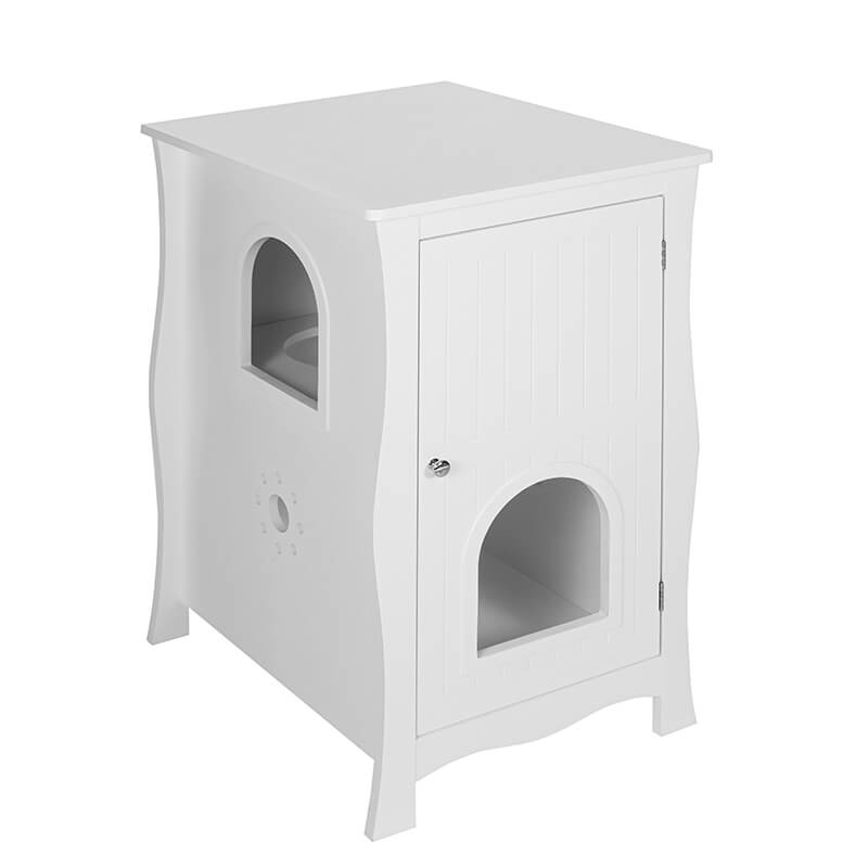 White Large Pet Crate Nightstand Hidden Cat Home 20.67" x 23.62"