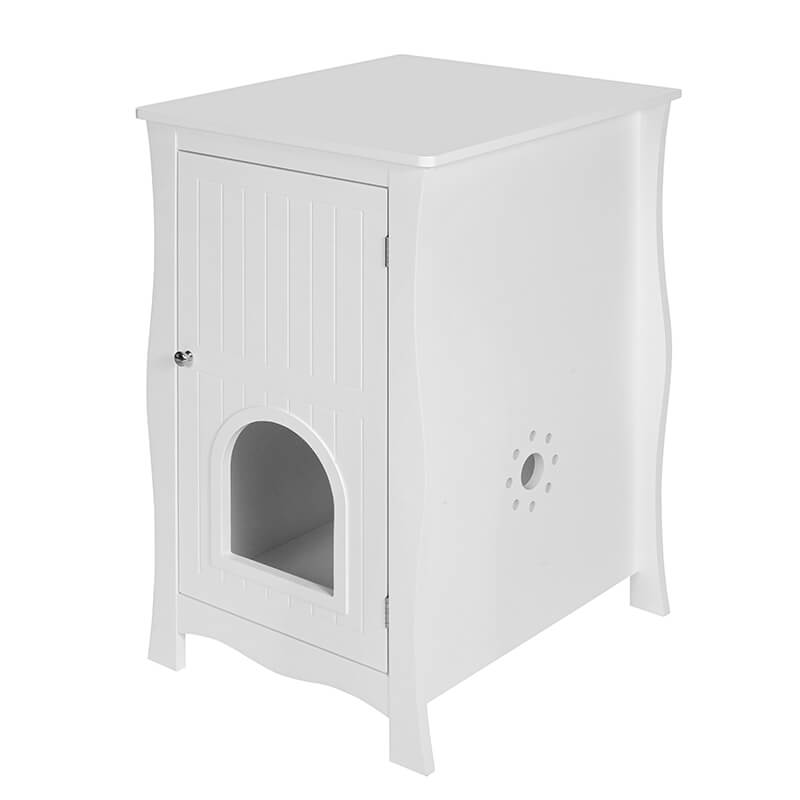 White Large Pet Crate Nightstand Hidden Cat Home 20.67" x 23.62"