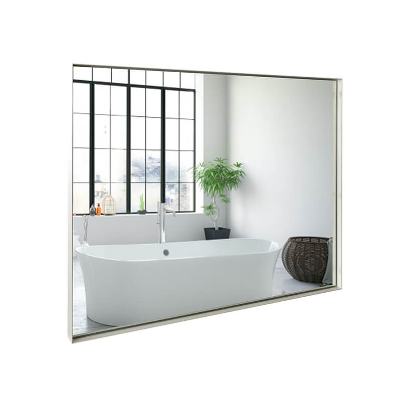 White Rectangular Wall-Mounted Beveled Bathroom Mirror - W40" x H30"