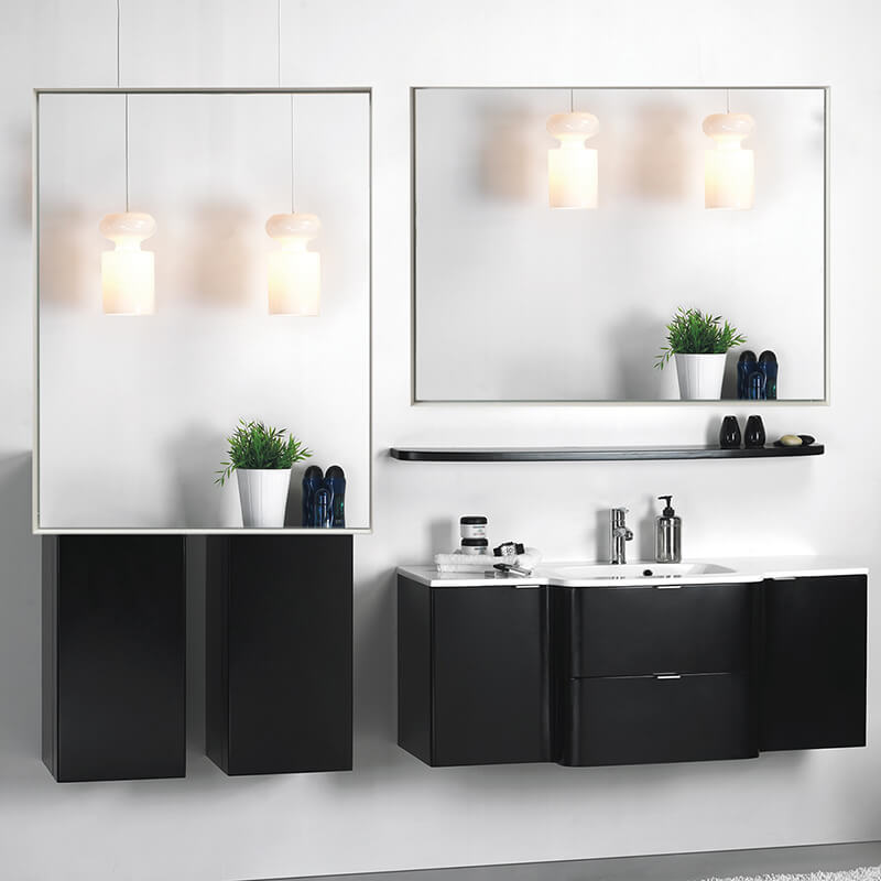 White Rectangular Wall-Mounted Beveled Bathroom Mirror - W40" x H30"