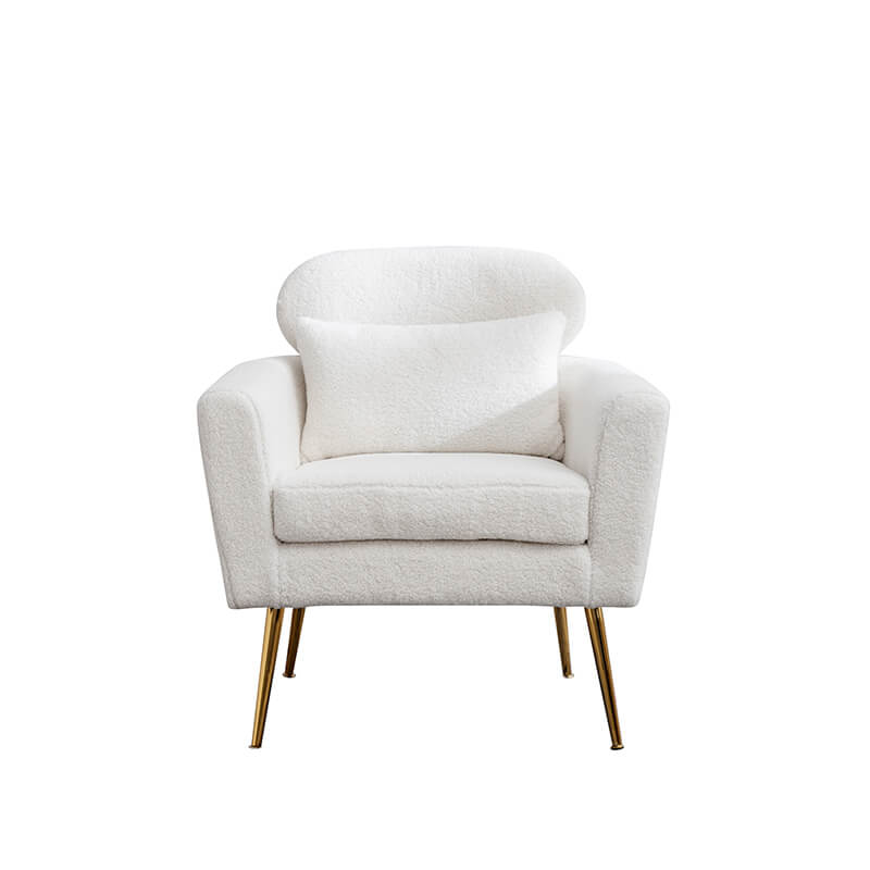 Modern Ivory Boucle Accent Chair