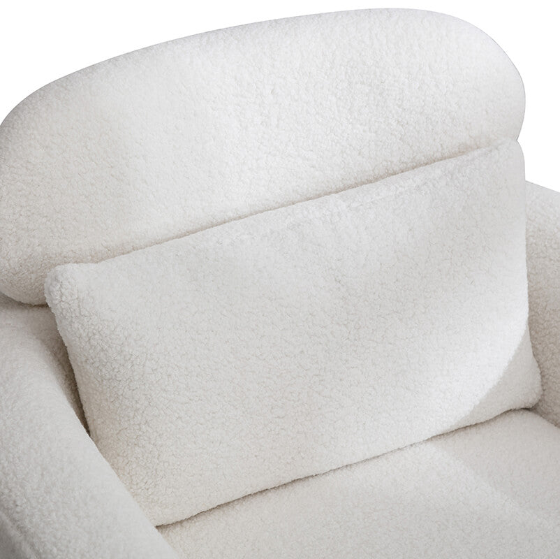 Modern Ivory Boucle Accent Chair