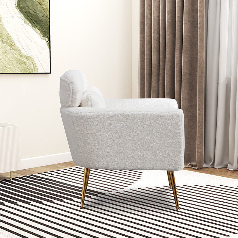 Modern Ivory Boucle Accent Chair