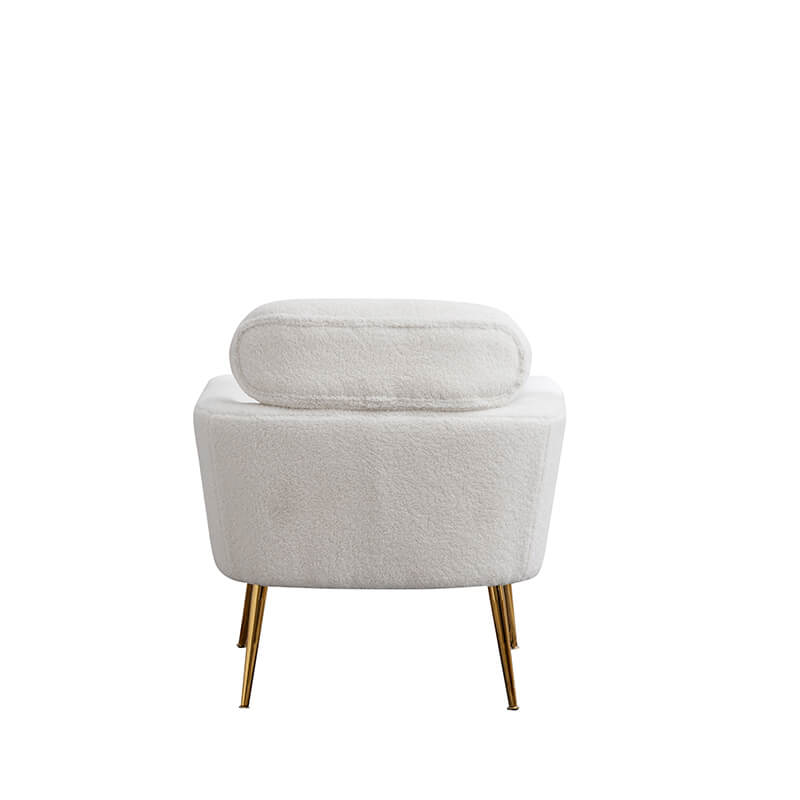 Modern Ivory Boucle Accent Chair