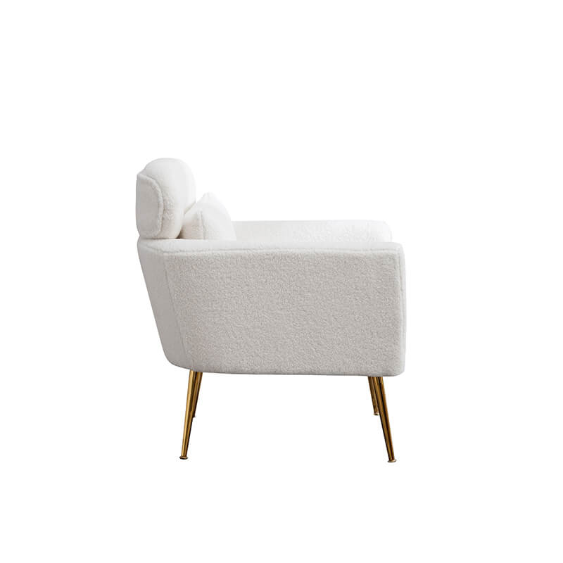 Modern Ivory Boucle Accent Chair